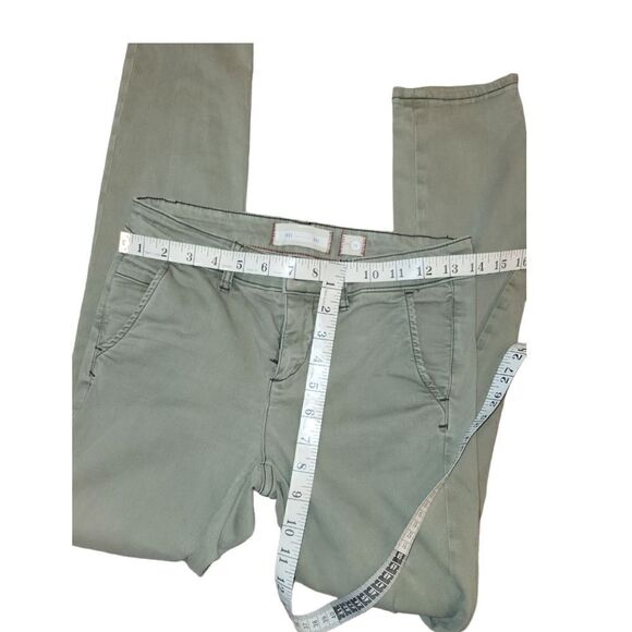 Hei Hei Anthropologie Abroad Chino Pants Olive Green Casual Pant Pocket 26 - Picture 8 of 12